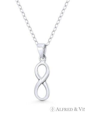 Infinity Symbol / Figure 8 Charm Pendant in Oxidized .925 Sterling Silver